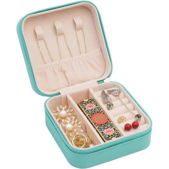 Mini jewelry travel case small portable organizer box for rings earrings necklac - Picture 6 of 7